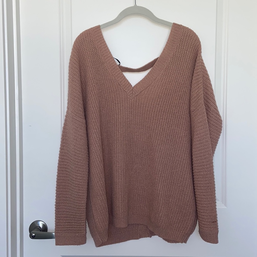 Forever 21 Blush Open Back Sweater